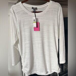 New With Tags Ninety Clothing Company White Long Sleeve Top Stretchy! Large
